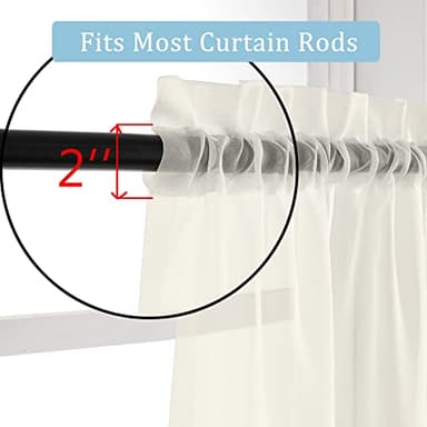 OWENIE Sheer Curtains 84 inch Length, Ivory Sheer Cutains 2 Panels Set for Bedroom/Living Room, Rod Pocket Voile Fimly Drapes, 2pcs, Each 42" W x 84" L - Image 6