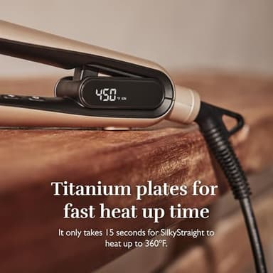 Silk’n 2-in-1 Hair Straightener and Curling Iron - SilkyStraight - Flat Iron with 12 Adjustable Heat Settings - Smooth Styling, Fast Heating and Frizz Control - Travel-Friendly with Dual voltage - Image 9