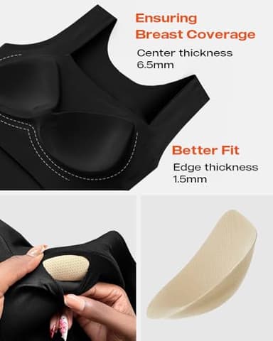 CHICME Womens U Neck Shapewear Padded Tank High Strechy Sleeveless Slim Fit Tops Camisole Soft Tops Black-L - Image 3