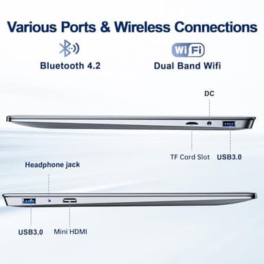 ANPCOWER 2025 Latest 15.6'' Laptop Compatible with Windows 11, 8GB RAM 256GB SSD, Quad-Core Processor N5095(2.9GHz), 1080p FHD Display, Backlit Keyboard, Fingerprint, Mini-HDMI, WiFi5, TF Card Slot - Image 6