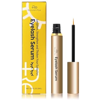 Recuren Plus Premium Eyelash Growth Serum: Advanced Vegan Formula for Longer Thicker Lashes (Champagne Gold) - Image 1