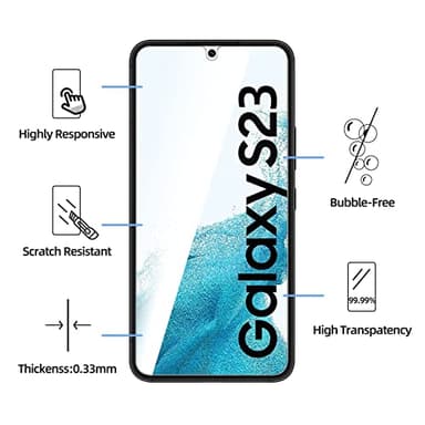 NEW'C 3 Pack Designed for Samsung Galaxy S23 Screen Protector Tempered Glass, Anti Scratch, Bubble Free, Ultra Resistant - Image 2