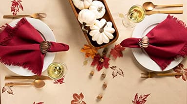 DII Rustic Autumn Leaves Kitchen Collection Thanksgiving & Fall Table Décor, Tablecloth, 60x84 - Image 4