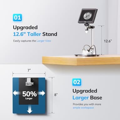 Hideal HM10 10.1" Digital Microscope: 16MP 1200X HD IPS Coin Microscope Magnifier for Error Coins with Light, 1080P LCD Soldering Microscopes for Adults with Screen, PC View, 32GB - Image 7