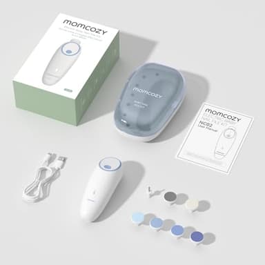 Momcozy Baby Nail File Electric, Gentle Baby Nail Trimmer Electric, Baby Nail Clipper with Night Light, 7 Grinding Head Replacement Pads, Blue - Image 6