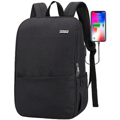 MAXTOP Deep Storage Laptop Backpack with USB Charging Port[Water Resistant] College Computer Bookbag Fits 15 Inch Laptop Black - Image 1