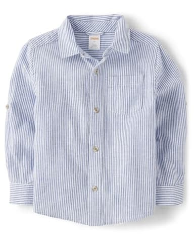 Gymboree,and Toddler Long Sleeve Button Up Shirts,Boy That’s Blue,2T - Image 2