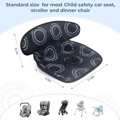 COOLBEBE Infant Car Seat Protector for Potty Training, 2 Pack Dry Waterproof Car Seat Liner Toilet Training for Baby Infant Toddler, Piddle Pads Cover Car Seat Pad for Strollers & Carseat (Black,2PC) - Image 6