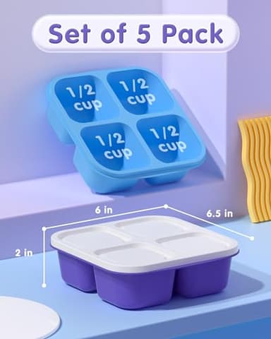 5 Pcs Bento Snack Containers, Reusable 4 Compartment Divided Food Storage Containers, Divided Lunchable Container for School, Work and Travel (5 Color) - Image 2