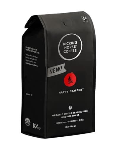 Kicking Horse Happy Camper Whole Bean Coffee, 10 Ounce - Certified Organic, Fairtrade, Kosher Coffee - Image 1