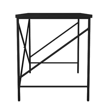 Martha Stewart Maddox Home Office Parsons Desk in Black Wood Grain with Oil Rubbed Bronze Metal X-Frame - Image 10