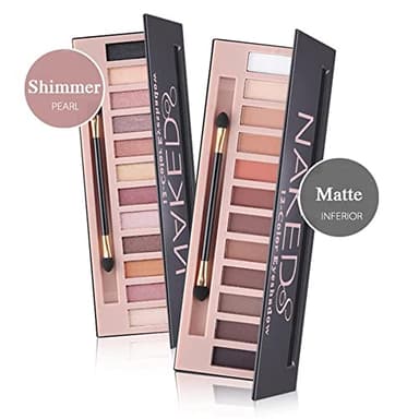 BOLOPER 2 Pack 12 Colors Makeup Nude Colors Eyeshadow Palette Natural Nude Matte Shimmer Glitter Pigment Eye Shadow Pallete Set Waterproof Smokey Professional Beauty Makeup Kit (2 PCS) - Image 2