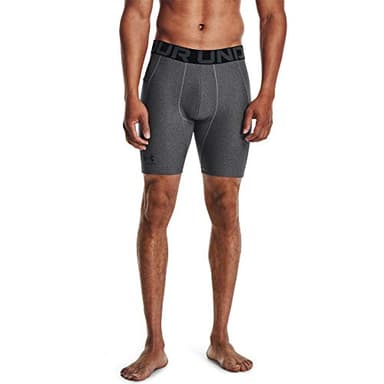 Under Armour Men's Armour HeatGear Compression Shorts , Carbon Heather (090)/Black, Large - Image 1
