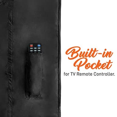 SereneLife Waterproof TV Cover for 40-42 inch TV- Indoor/Outdoor Weatherproof Television with Bottom Cover, Thick Fabric, Dustproof with Remote Control Pocket, Black - Image 4