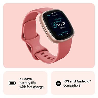 Fitbit Versa 4 Fitness Smartwatch with Daily Readiness, GPS, 24/7 Heart Rate, 40+ Exercise Modes, Sleep Tracking and more, Pink Sand/Copper Rose, One Size (S & L Bands Included) - Image 6