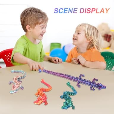 3pcs 12in 3D Printed Crystal Dragon,3D Printed Flexible Articulated Dragon,Home Office Decor Executive Desk Toys, Fidget Toys for Autism/ADHD - Image 7
