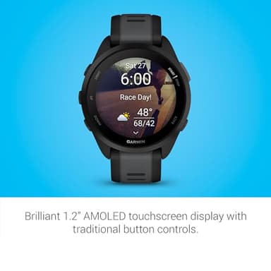 Garmin Forerunner 165 Music, Running Smartwatch, Colorful AMOLED Display, Training Metrics and Recovery Insights, Music on Your Wrist, Black - Image 3