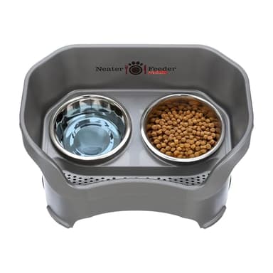 Neater Pet Brands Neater Feeder Deluxe Mess Proof Dog Bowls Elevated for Large Dogs Over 40 lbs, Made in USA, No Spill Raised Dog Food Bowl Stand Feeding Station, Food and Water Bowl Set, Grey - Image 8
