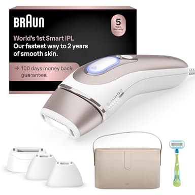 Braun Smart IPL, Skin i·Expert Pro 7: at Home Laser Hair Removal, Permanent Visible Hair Reduction, Holiday Gifts for Women and Men with Free App, Vanity Case, Venus Razor, 4 Smart Heads, IPL7387 - Image 1