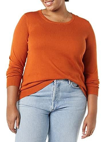 Amazon Essentials Women's Long-Sleeve Lightweight Crewneck Sweater (Available in Plus Size), Rust, XX-Large - Image 4
