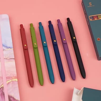 Ddaowanx Colorful Gel Pens, 0.5mm Fine Point Retractable,Multi Colored Pens for Journaling and Sketching,School Supplies,Stuffers for Teens, Gifts for Women (6Pcs-Vintage Colors) - Image 6