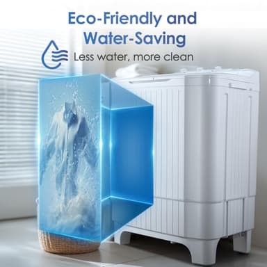 Anypro Portable Clothes Washing Machine, Twin Tub 28 Lbs Capacity Compact Mini Small Laundry Washer and Dryer Combo 2 In 1 Washer (18 Lbs) & Spinner (10 Lbs) for Apartments, Dorms, RV, Camping - Image 6