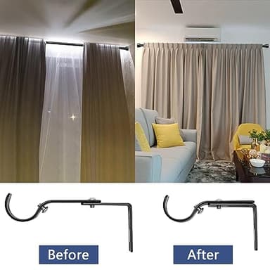 Curtain Rods for Windows 48 to 84-1 Inch Heavy Duty Black Curtain Rods - Adjustable Long Curtain Rod for Outdoor Patio, Sliding Glass Door, Living Room - Image 4