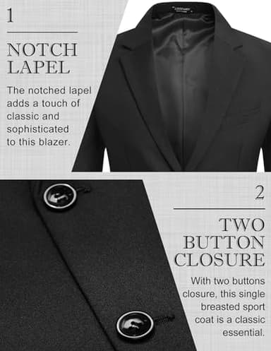 COOFANDY Mens Blazer Two Button Suit Jackets Lapel Collar Sport Coats with Pockets - Image 4