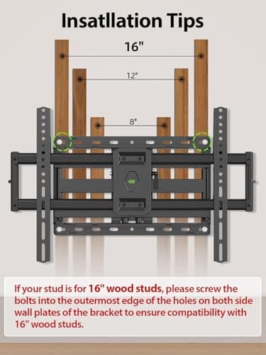 USX Mount Full Motion TV Wall Mount for 42-85 inch, TV Mount Swivel and Tilt,Wall Mount Bracket with Dual Articulating Arms Up to 132lbs, VESA 600x400mm, Max 16" Wood Studs, UL Listed XML019 - Image 7