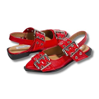 Project Cloud Womens Flats - Memory Foam Flats Shoes for Women Footwear Non-Slip Rubber Sole Womens Sandals - Perfect Sandals for Women 2025 (Katharyn, Red Patent, 6) - Image 6