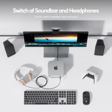 PULWTOP Mac mini M4 Dock with 4TB M.2 SSD Enclosure (SSD NOT Included), Mac mini M4/ M4 Pro Hub Stand with HDMI 4K@60Hz, 2024 MacMini USB C Hub Accessories, 3 USB A 2.0, SD/TF, 3.5mm Audio - Image 9