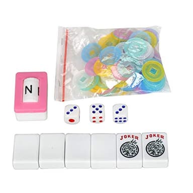 Nova Microdermabrasion American Mahjong Mah Jongg Set 166 Tiles 4 All-in-One Color Rack/Pushers Red Soft Bag Full Size Complete Mahjongg Ma Jong Set (Red) - Image 6
