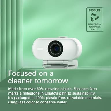 Elgato Facecam Neo – Full HD Webcam with Easy-Slide Privacy Shutter, Light Correction, For Video Calls, Streaming, Teams/Zoom/Slack/OBS/Twitch/Youtube, and more – USB-C/Plug & Play on PC/Laptop/Mac - Image 9