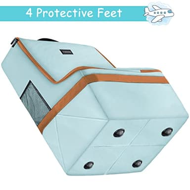 YOREPEK Padded Car Seat Travel Bag for Air Travel, Carseat Cover Backpack with Shoulder Straps, Large Carseat Gate Check Bag, Baby Travel Essential(Light Cyan) - Image 5