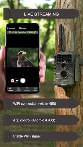 GardePro E6P Max Trail Camera, WiFi Bluetooth, Game Cameras with Rechargeable 8000mAh Battery, Built-in 32GB SD Card, 48MP 1296p, No Glow Night Vision, Motion Activated Waterproof, E6PMB - Image 5
