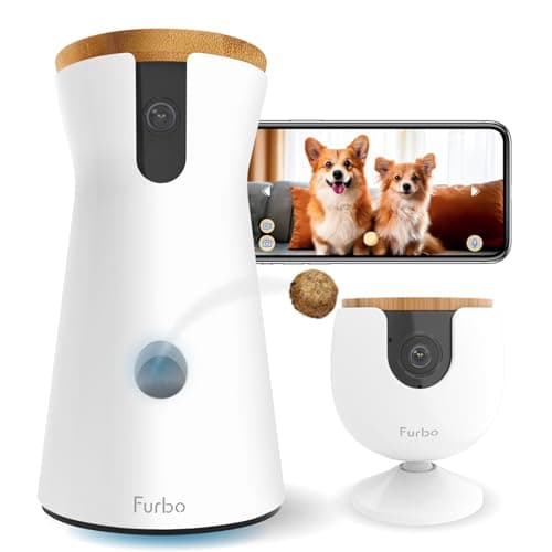 Furbo 360° Dog Camera + Mini (2-Camera Bundle Nanny Pro Subscription): Dog Safety & Home Security Alerts, Pet Camera with Speaker, Phone App & Night Vision (New Subscription Needed at Setup) - Image 1