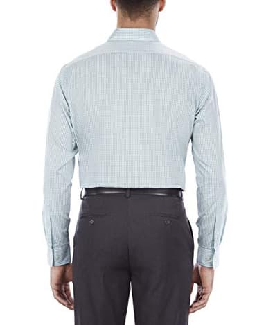Van Heusen Men's Dress Shirt Regular Fit Flex Collar Check, Vert, 18" Neck 32"-33" Sleeve - Image 3