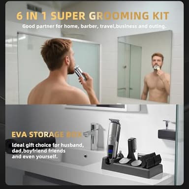 ritarga Premium Beard Trimmer for Men, 20 Length Settings, Waterproof Electric Razor for Men, Hair Trimmer, Nose Hair Trimmer, Cordless Hair Clippers, All-in-One Grooming Kit - Image 3