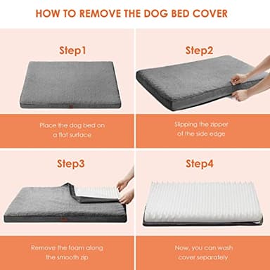 EHEYCIGA Orthopedic XL Dog Beds for Extra Large Dogs with Removable Washable Cover for Crate, Grey, 41x27 - Image 4