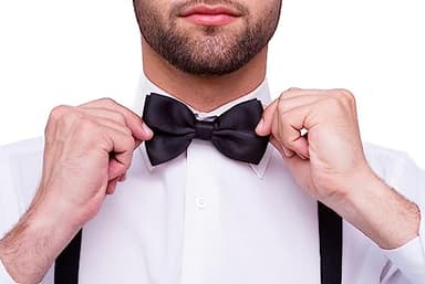 trilece Black Bow Ties for Men - Men's Solid Pre-tied Clip on Bowties for Formal Wear - Adjustable Bow Tie - Bow ties for Woman (Black) - Image 5