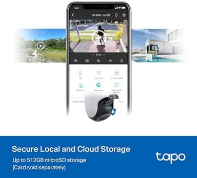 TP-Link Tapo 2K QHD Outdoor Pan/Tilt Wi-Fi Security Camera, 360° View, Motion Tracking, Color Night Vision, Free Person/Vehicle/Motion Detection, Cloud & SD Card Storage, 24/7 Recording, Tapo C520WS… - Image 7