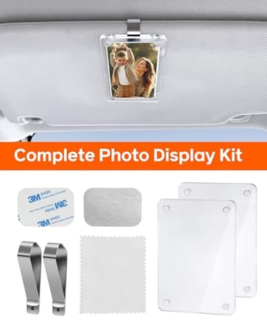 ESVNE 2Pcs Car Picture Holder for Visor Magnetic Picture Frame for 3 Inch Photos, Car Sun Visor Photo Holder with Strong Acrylic Magnet, Personalized Car Accessories with Clips for Easy Display - Image 7