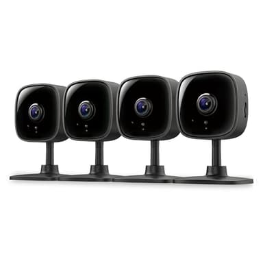 Tapo by TP-Link 1080P Indoor Security Camera for Baby Monitor, Pet Camera w/Motion Detection, 2-Way Audio, Night Vision, Cloud & SD Card Storage, Works w/Alexa & Google Home, Black, C101(4-Pack) - Image 1