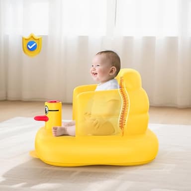 Mink Inflatable Baby Seat for Babies 3+ Months,Infant Floor Seats for Sitting Up,Portable Blow Up Baby Chair with Built in Air Pump, Ideal for Sitting Up and Learning to Play (Duck) - Image 5