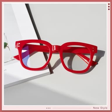 Madison Avenue Blue Light Blocking Glasses Oversized Fashion Blue Light Glasses for Women Anti Eyestrain & UV Protection Computer Eyeglasses (Red) - Image 7