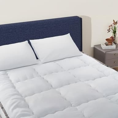 QUEEN ROSE Mattress Topper Queen, Extra Thick Pillow-Top Mattress Pad Bed Covers, Plush Soft Support, 3D Snow Down Alternative, Cooling Cloud-Like Sleep, Back Pain Relief - Image 6