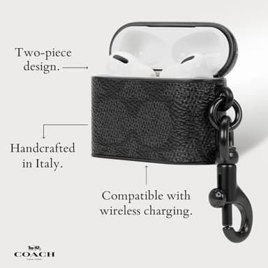 Coach Signature AirPods Pro Case - Compatible with AirPods Pro 2nd / 1st Generation - Signature Charcoal - Image 4