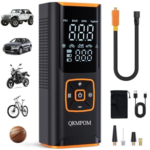 Tire Inflator Portable Air Compressor, 6X Faster 180 PSI Cordless Air Compressor, Air Pump with Pressure Gauge - Portable Tire Inflator for Car, Pickup, Motor, Bicycle, Balls and More - Image 1