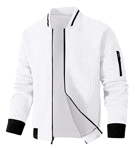 SAVKOOV Mens Lightweight Jacket Casual Bomber Jacket Varsity Coat - Image 1