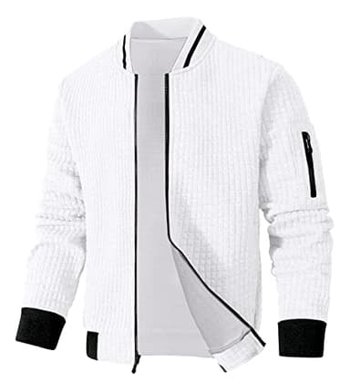 SAVKOOV Mens Lightweight Jacket Casual Bomber Jacket Varsity Coat - Image 1